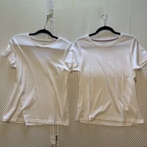 Talbot's White Tee Shirt Round Neck Short Sleeve Womens Size Large Petite Lot